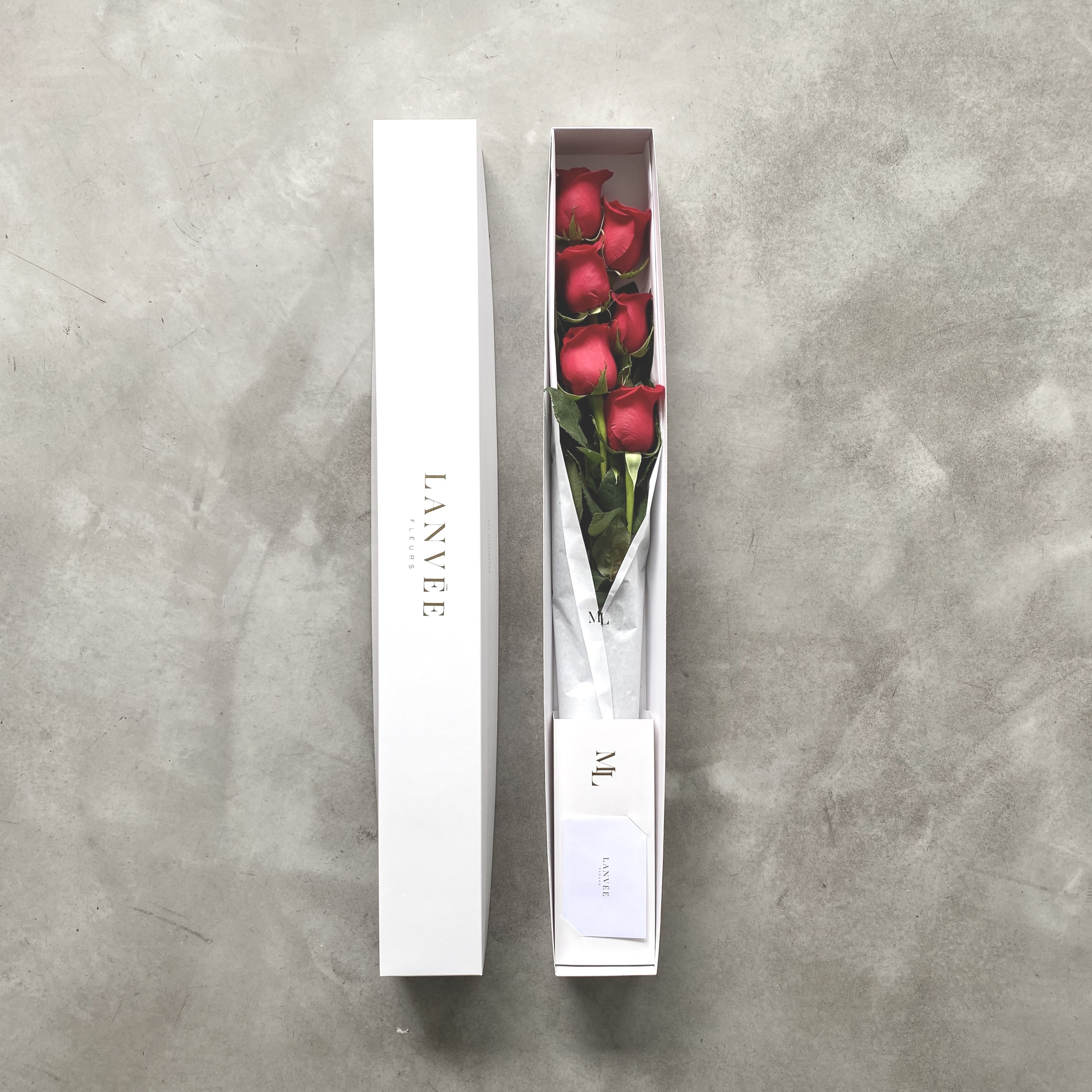CAJA CHARLOTTE x 6 ROSAS ROJAS